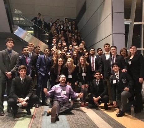 DECA members with their advisors at the state competition in Virginia Beach.