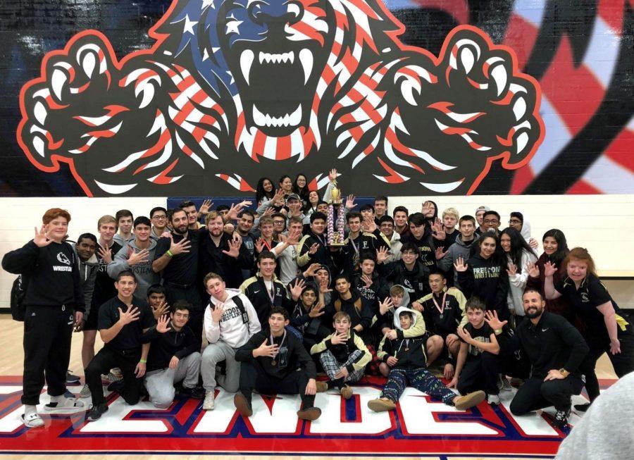 Freedom Wrestling defends LCPS Championship Title. (Photo by FHS Wrestling) 