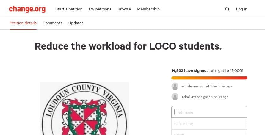 Photo provided by Change.org

Tuscarora student Carlos Zanabria created a petition to help lessen the workload for Loudoun County students. 