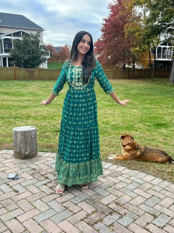 Sanjna Rachakonda dressed up to celebrate Diwali.