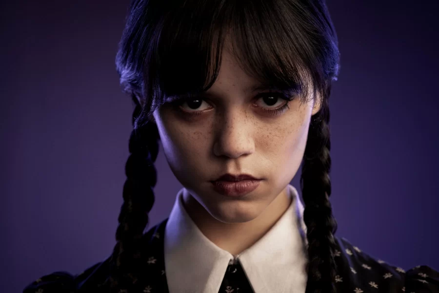 Wednesday Adams from the popular show "Wednesday" on Netflix. 