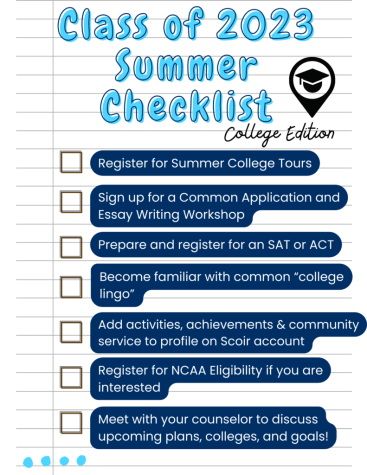 Summer senior checklist graphic by St. Augustine Prepatory School