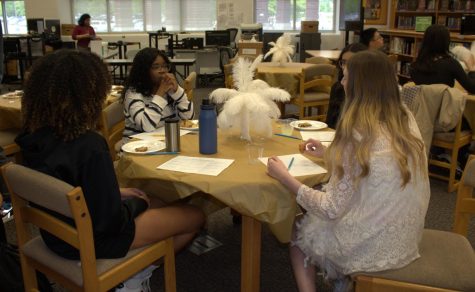 Students dressed up as their historical figures. 