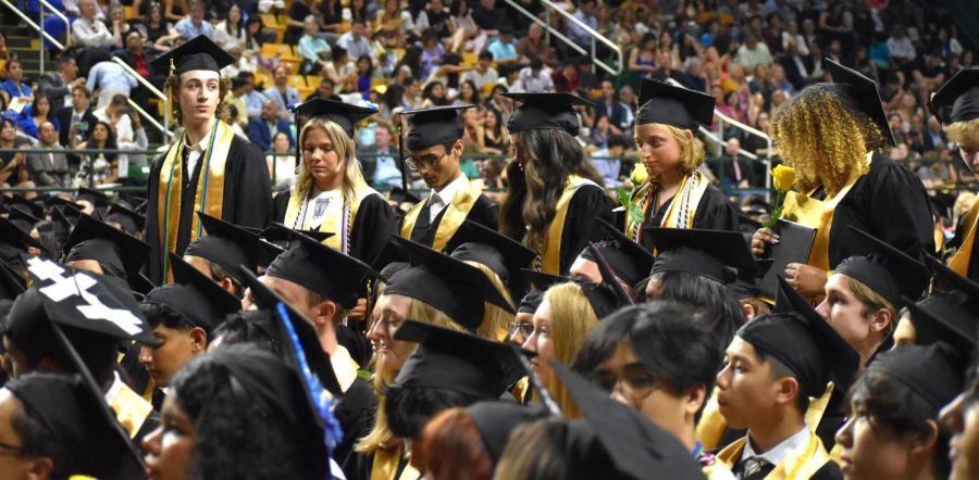 The Class of 2023 students waiting to receive their diplomas.