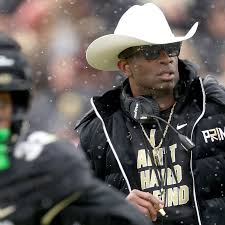 Deion Sanders on the sideline of a spring game at Folsom Field in Boulder, Colorado.
Photo provided by Newsweek.