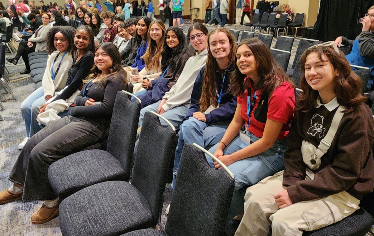 Freedom High School's JEA attendees waiting for the start of the national award's ceremony.