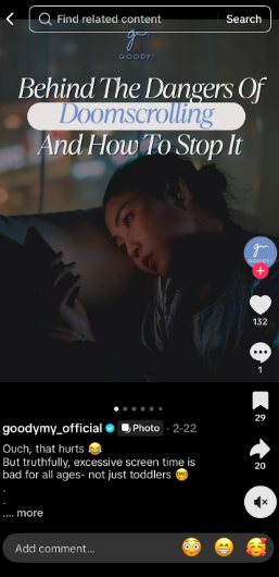 Goody's Magazine's Tiktok breaks down doomscrolling how to stop it.