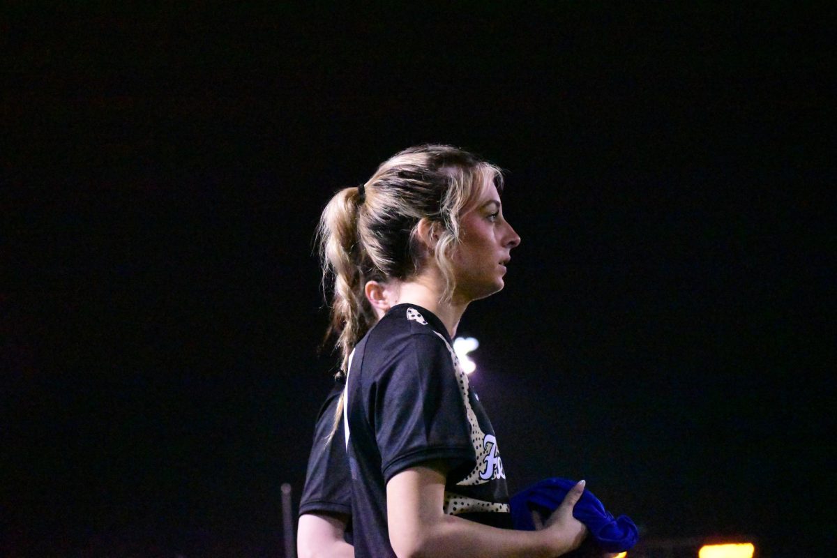 Senior Kaelyn Byrne substitutes into the match. 