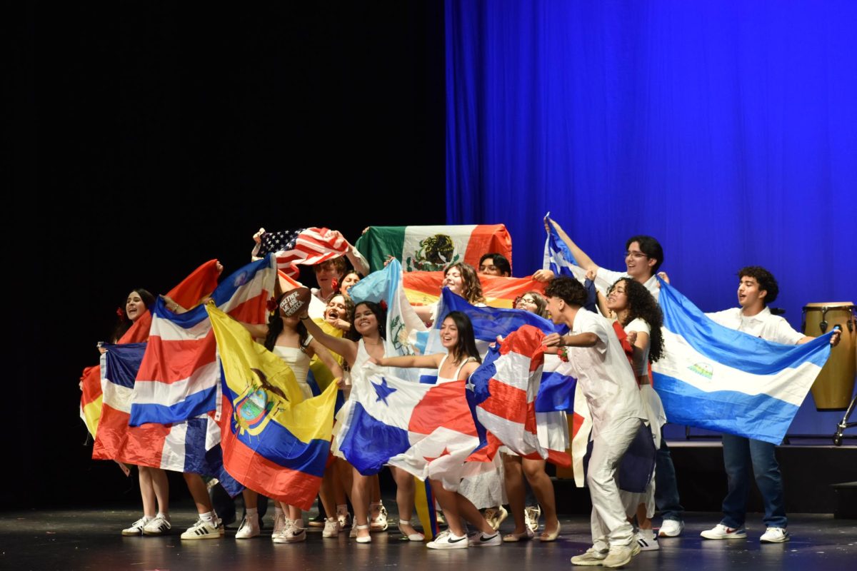 Freedom's Latino Student Association presents all the flags of South America during their performance. 